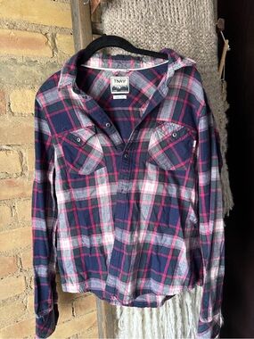 ARITZIA TNA El Dorado Classic Fit Plaid Flannel Shirt